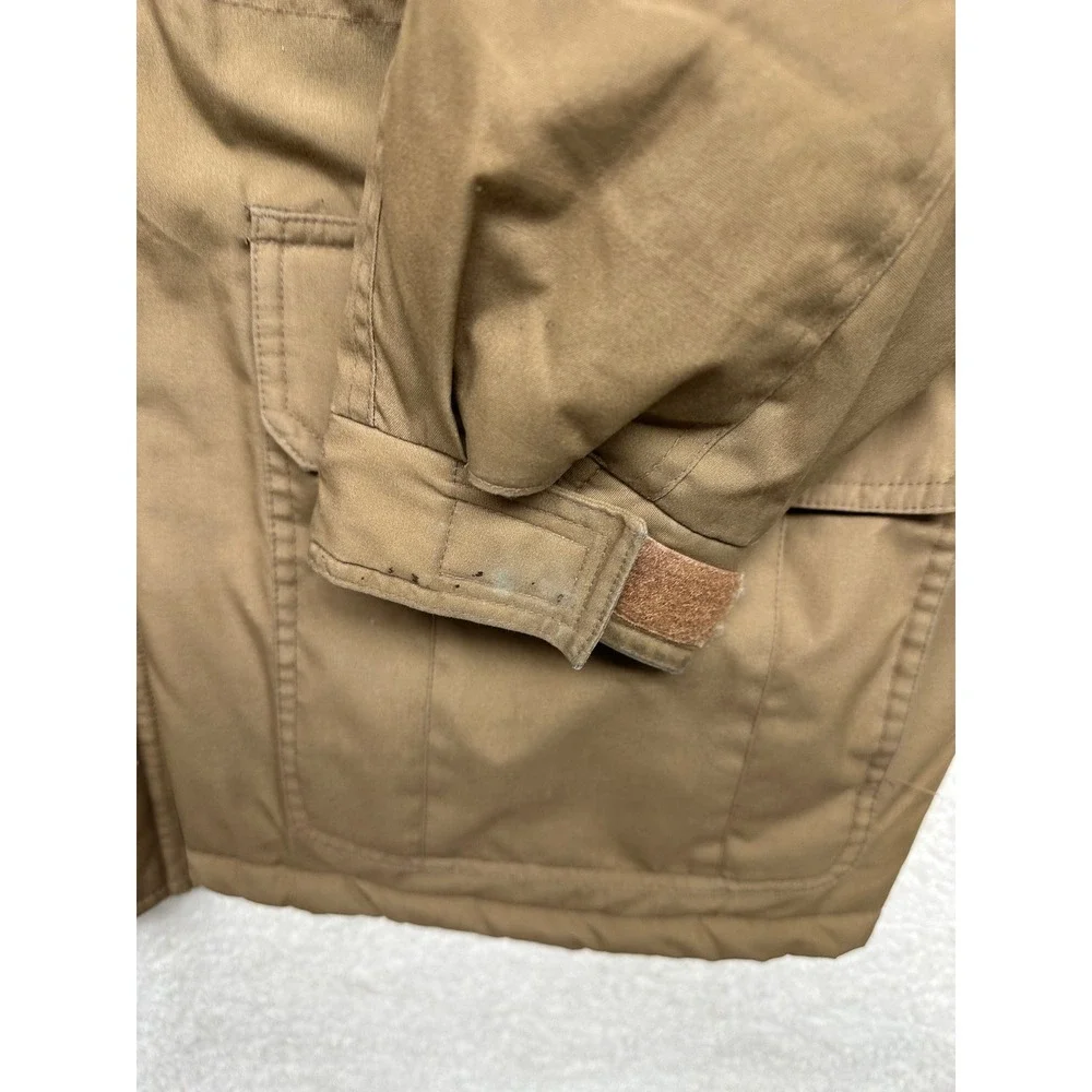 Fieldmaster Mens XL Tan Canvas Barn Coat Quilted Plaid Lined Corduroy Jacket
